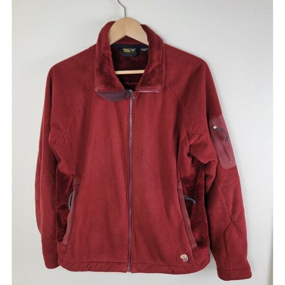 Mountain Hardwear Women’s Plush Fleece Mistral Jacket Size L Red Outdoor - Picture 1 of 12